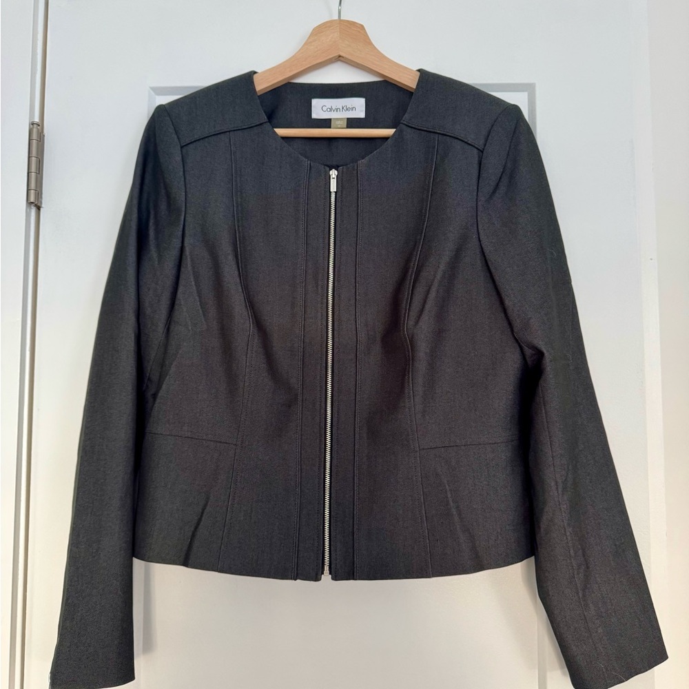 Calvin Klein Women's Charcoal Gray Blazer